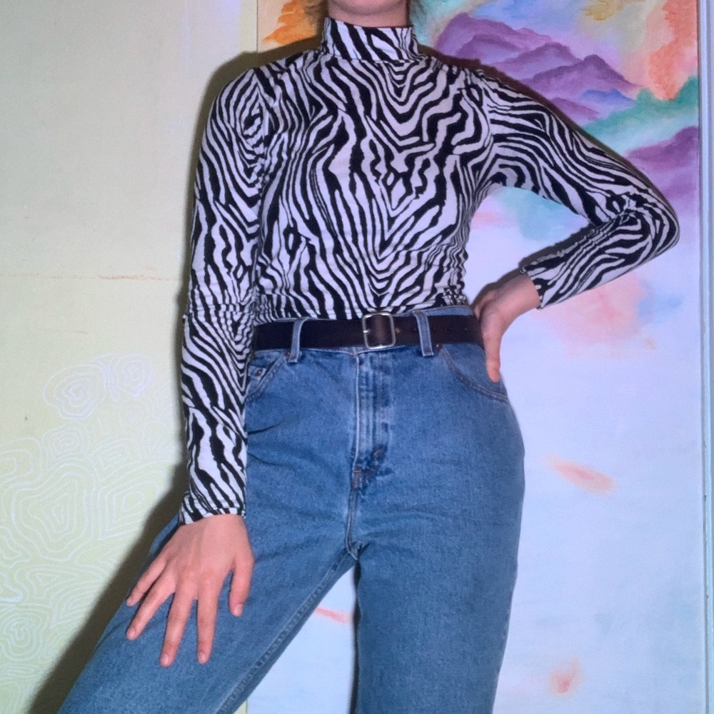 Zebra Print Turtleneck 🦓